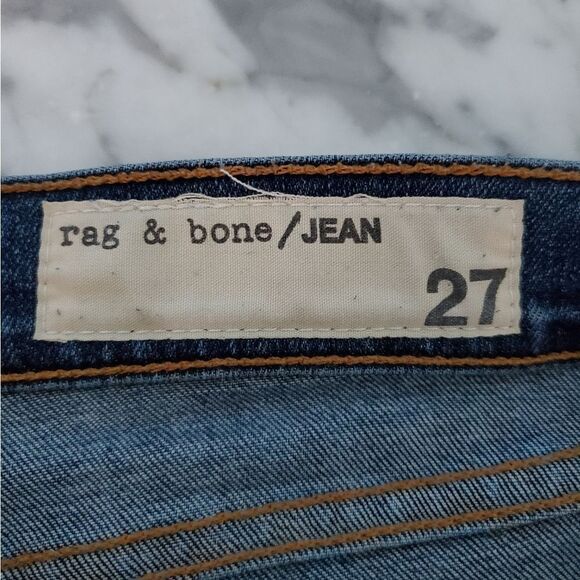 Rag & Bone Skinny Highly Distressed Medium Wash Denim Jeans - Picture 8 of 9